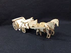 Laser Cut Wooden Horse and Carriage 3D Model / Puzzle Kit