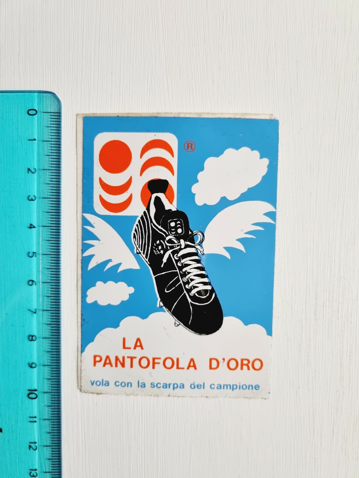 PANTOFOLA D’ORO ADESIVO LA PANTOFOLA D'ORO SCARPE STICKER AUTOCOLLANT VINTAGE 80s ORIGINAL