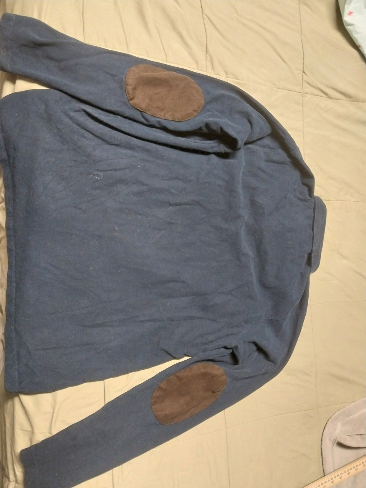 chaps quarter-zip pullover with elbow pathches - image 2