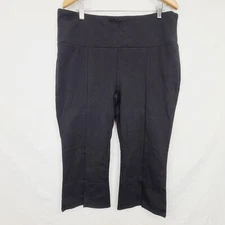 Ruby Ribbon Pants Size 3XL Black Split Leg Capri 