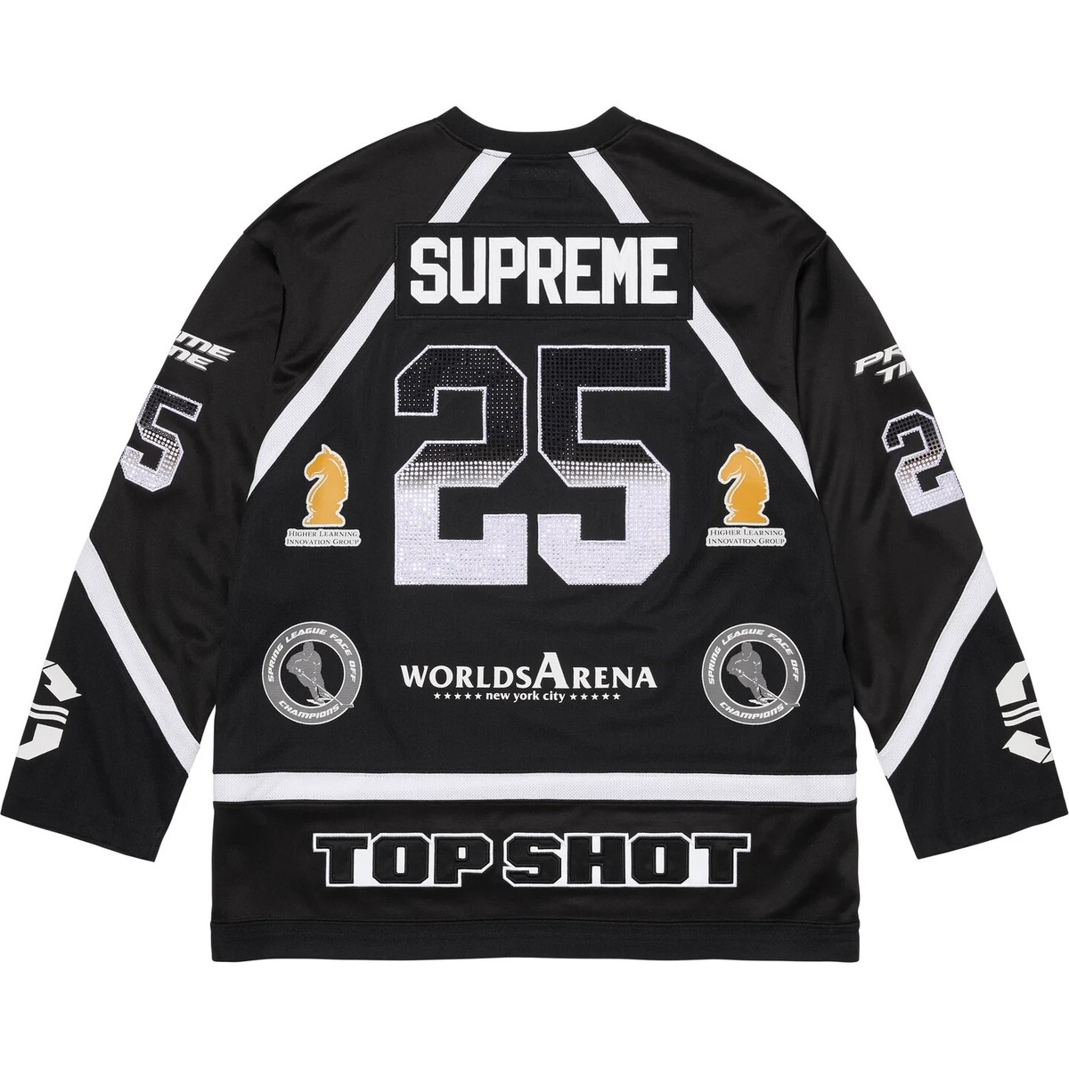 Supreme Rhinestone Hockey Jersey Black White Red 3colors 25SS | eBay