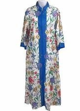EVELYN PEARSON WOMEN'S SIZE MEDIUM FRONT ZIPPED FLORAL ROBE