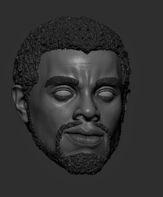 Chadwick Boseman T'Challa custom head for 4'' 6'' 7'' 12'' Marvel action figure