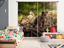 3D Cute Baby Bear ZHUA3566 Animal Photo Curtain Window Blockout Fabric Amy 2023
