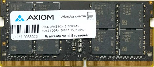 AXIOM 32GB 2Rx8 DDR4-2666 1.2V PC4-21300S-19 SDRAM LAPTOP
