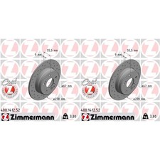 2x ZIMMERMANN SPORT BREMSSCHEIBEN 278mm GELOCHT HINTEN passend f&uuml;r MERCEDES 124 