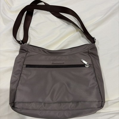 Hedgren Taupe Brown RFID Purse Satchel Pockets Privacy ID Theft Protection
