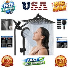 Shower Head, 8'' High Pressure Rainfall/Handheld Shower Combo, Matte Black ...