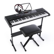 61-Key USB Keyboard Bundle with Headphones, Stand, Stool Power Supply