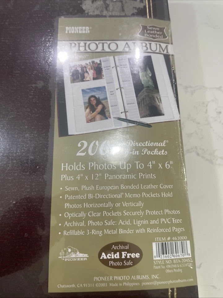 В заводской упаковке Pioneer 2-Pack скрепленный кожаный фотоальбомы держит 400 (4 x 6) #463000 - Изображение 4 из 4