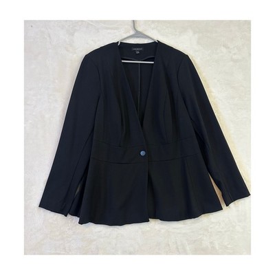 Lane Bryant Black Blazer Jacket 18 1X Office Mature Classy