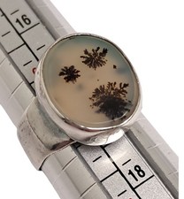 Dendritic Agate Silver Ring
