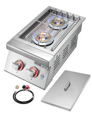 VEVOR Double Grilling Side Burners for Outdoor 2x17,000BTU Propane & Natural Gas