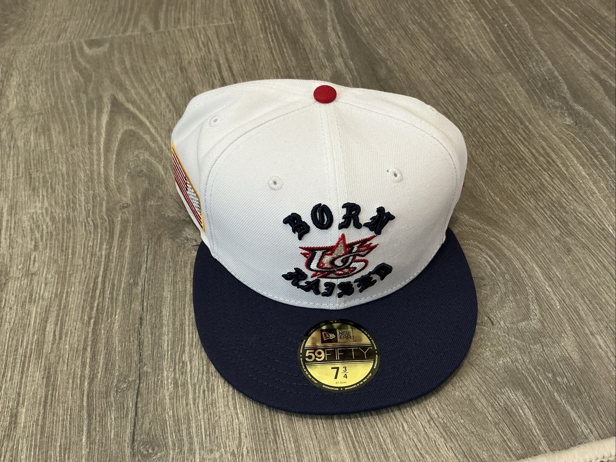 New Era United States Born X Raised 59FIFTY Hat White Blue Men