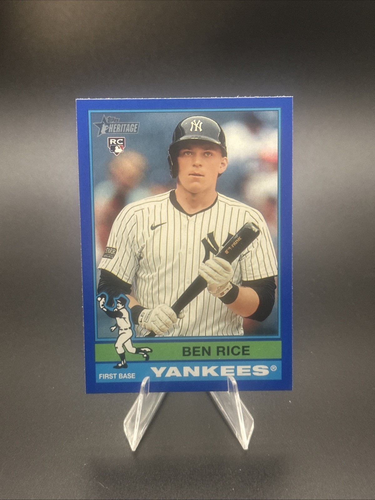 2025 Topps Heritage Dark BLUE Border #406 BEN RICE NEW YORK YANKEES RC ROOKIE