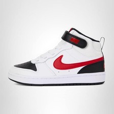 Kids Nike Court Borough Mid 2 PSV White Black University Red CD7783-110 3Y