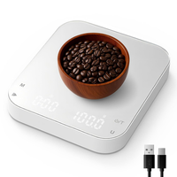Digitale Kaffeewaage Mit Timer 3Kg, PräZise 0,1G, Wiederaufladbar, Hd Lcd