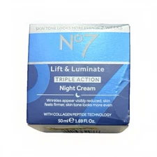 No7 Lift & Luminate Triple Action Night Cream - 1.69 fl oz New In Box