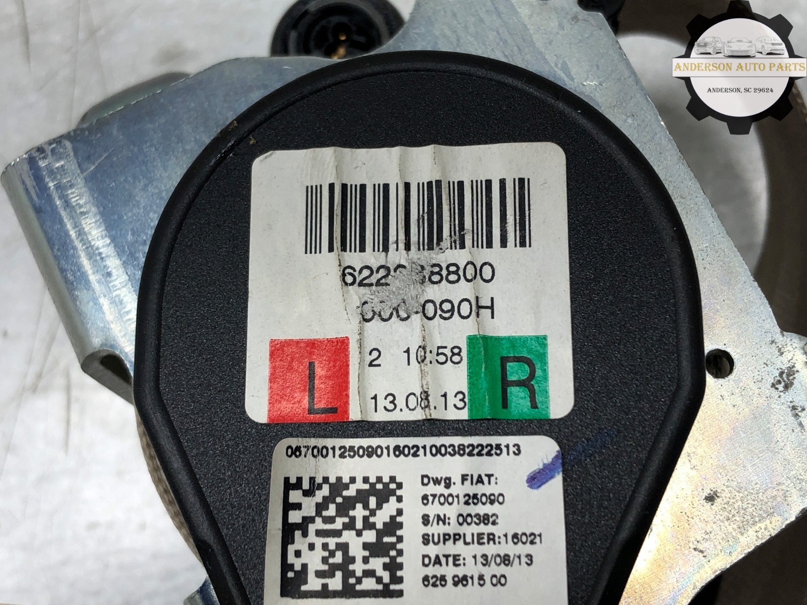 2014-2021 MASERATI QUATTROPORTE RIGHT PASSENGER REAR SEAT BELT RETRACTOR OEM