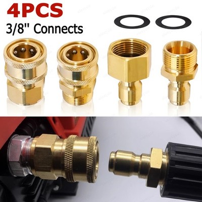 4x Pressure Washer Adapters Set Quick Disconnect Kit M22 Swivel to 3/8'' Connect