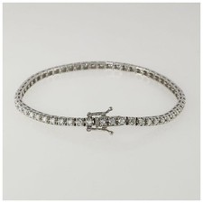 Bracciale Castoniera 'TENNIS', Diamanti Ct 2,18 E/F - VS, Oro Bianco 18Kt