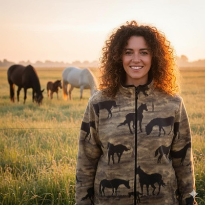 #ad ZooFleece Horse Fleece Gray Horses Jacket Mare Equestrian Winter Sweater S 3X $44.62