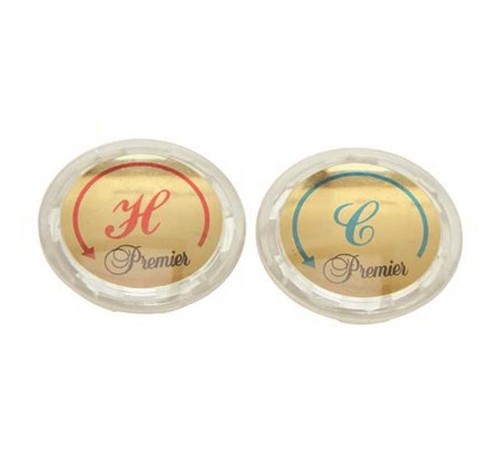 Premier 114093 Hot and Cold Index Buttons Pair Clear - Picture 1 of 3