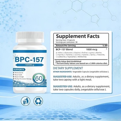 bpc 157 1000 mcg High Potency 1000mcg Supplement for Muscle & Tissue Recovery Support,60  Caps