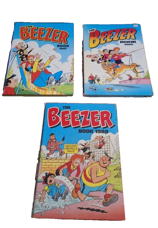 Job Lot, Late 80s × 3, The Beezer Book Annuals, 1987 1988 1989, Good Cond. FNDD