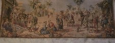 VTG Woven Marakesh Market Scene woven Tapestry Wall Hanging 54x20 Vibrant Colors