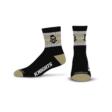 For Bare Feet NCAA Central Florida Knights 5 Stripe Logo Quarter Sock Team...