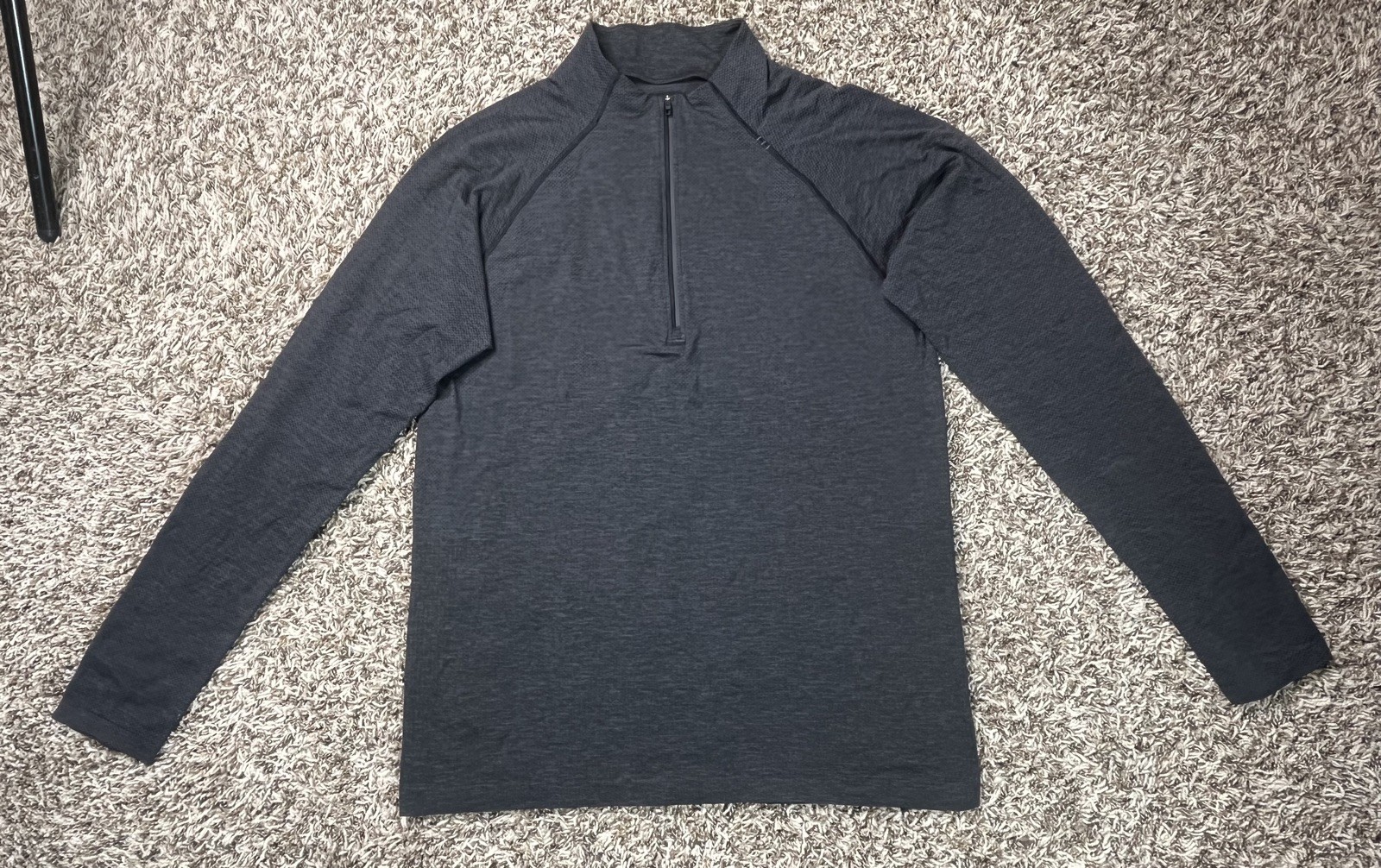 Lululemon Metal Vent Tech Large Heather Deep Coal Black 1/4 zip
