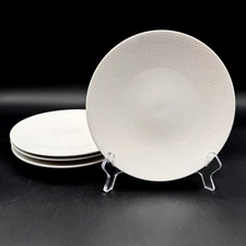 Fortessa TRILLIANT NEIL LANE 8 1/8" White Salad Plates SET/4 Coupe Scale Texture