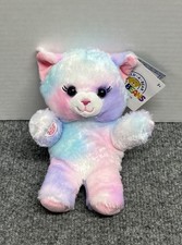 Build a Bear Mini Beans Cat Plush 7" Stuffed Animal Pink Pastel Tye Dye