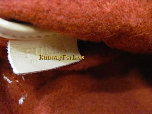 FURLA Vintage Fabric Toni Ross Red Wool Fuzzy Tote Purse Purses Handbag Handbags - Afbeelding 5 van 7