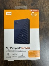 WD My Passport for Mac 6TB Portable External Hard Drive Navy