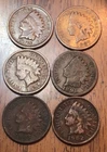Indian Cents 1897,1887,1896,1891,1905,1902 Get These (6) Actual Old Penny’s F001