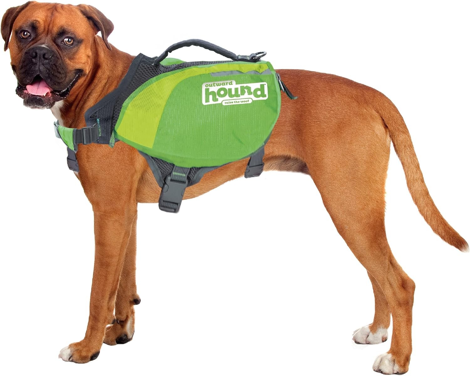 Dog Harness with Handle Saddleback Backpack Green Outward Hound DayPak Large