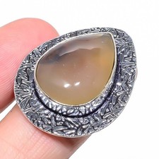 Montana Agate Gemstone Handmade 925 Sterling silver Jewelry Ring Size-8 US 