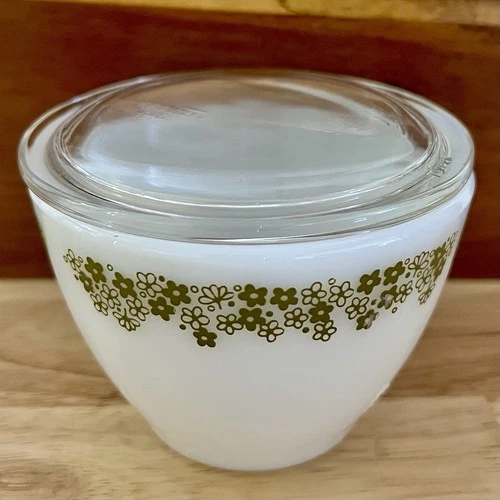 Vintage Pyrex Corning Spring Blossom Crazy Daisy Sugar Bowl With LID