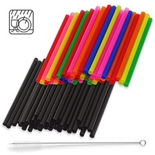 1.000 x Cocktail Mehrweg Trinkhalme + Bürste Strohhalme 150x8mm wiederverwendbar