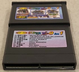 1999 NEO GEO POCKET COLOR NGP SUPER 9 IN 1 GAME CARTRIDGE NGP-001 METAL SLUG JPN