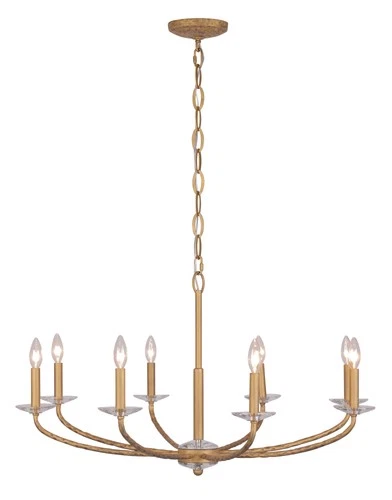 Minka Lavery 5287 Atella 8 Light 36"W Taper Candle Style - Ashen Gold - Picture 2 of 12