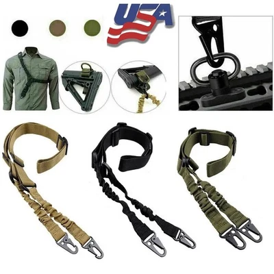 MALLOUTDOOR1 Tactical 2 Point Sling QD Swivel Rifle Adjustable Gun Sling Strap w/ MLOK Swivel
