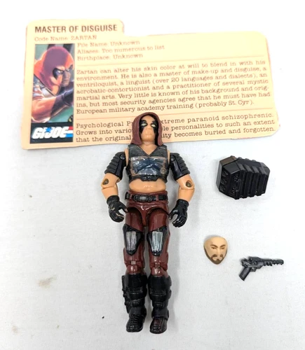 GI JOE ARAH Zartan Figure complete with file card  1984