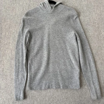 Theory Dami Cashmere Hooded Sweater Mens Small/Medium Gray Slim Fit Pullover