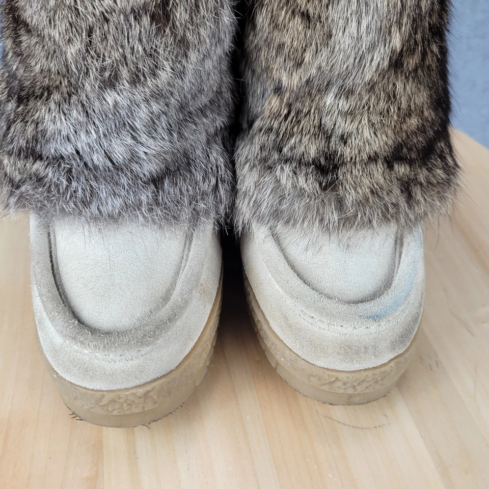 Botas Coach Maryann Beige Piel de Conejo Talla 6 B Hechas en Italia Foto 4 de 4