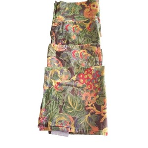 April Cornell Set of 4 Cotton Napkins Fruit Floral VTG 16 in. French Country