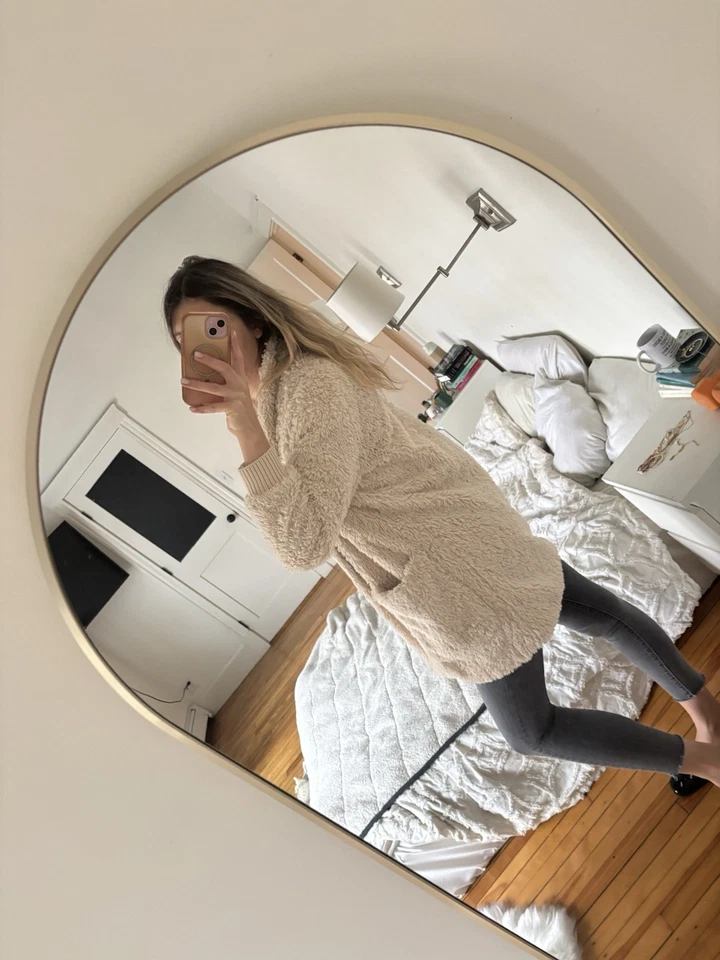 C&C California Womens Beige Sherpa Coat Cozy Plush Jacket Medium - Image 4 of 4