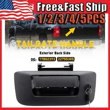Tailgate Handle&Bezel Kit with Lock&Camera Hole Textured Black for GM Pickup1-5X